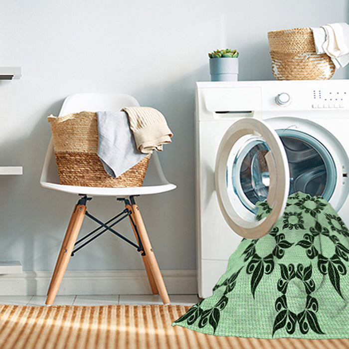 Machine Washable Transitional Mint Green Rug in a Washing Machine, wshpat215grn