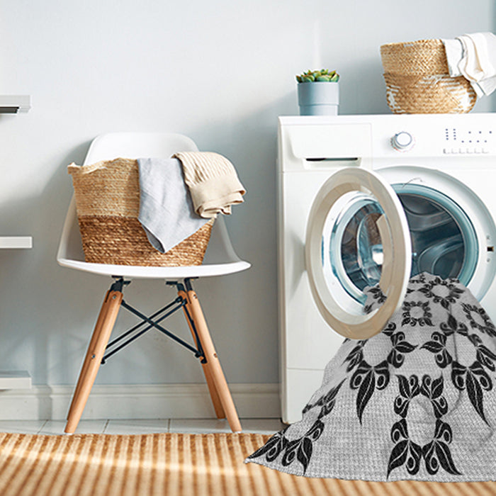 Machine Washable Transitional Platinum Gray Rug in a Washing Machine, wshpat215gry