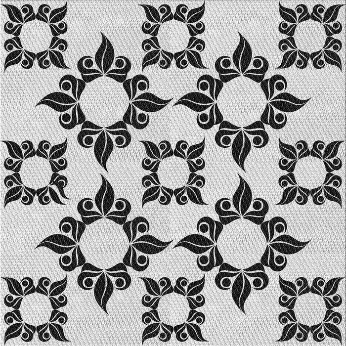 Round Patterned Platinum Gray Rug, pat215gry