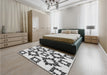 Patterned Platinum Gray Rug in a Bedroom, pat215gry