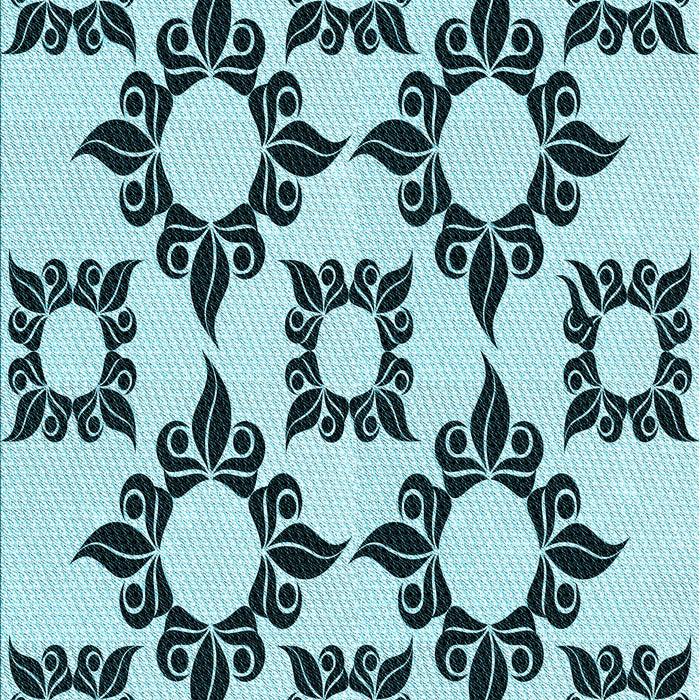 Patterned Electric Blue Rug, pat215lblu