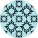 Square Machine Washable Transitional Electric Blue Rug in a Living Room, wshpat215lblu