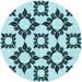 Square Patterned Electric Blue Rug, pat215lblu