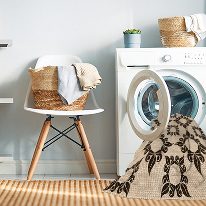 Machine Washable Transitional Red Brown Rug in a Washing Machine, wshpat215org