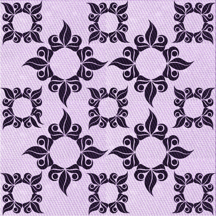 Round Machine Washable Transitional Purple Rug, wshpat215pur