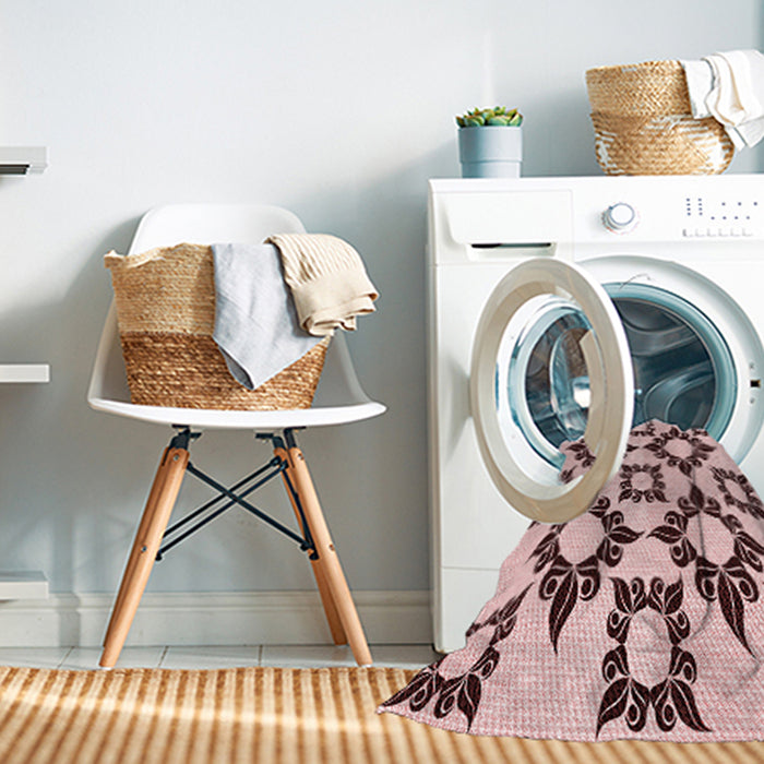 Machine Washable Transitional Light Rose Pink Rug in a Washing Machine, wshpat215rd