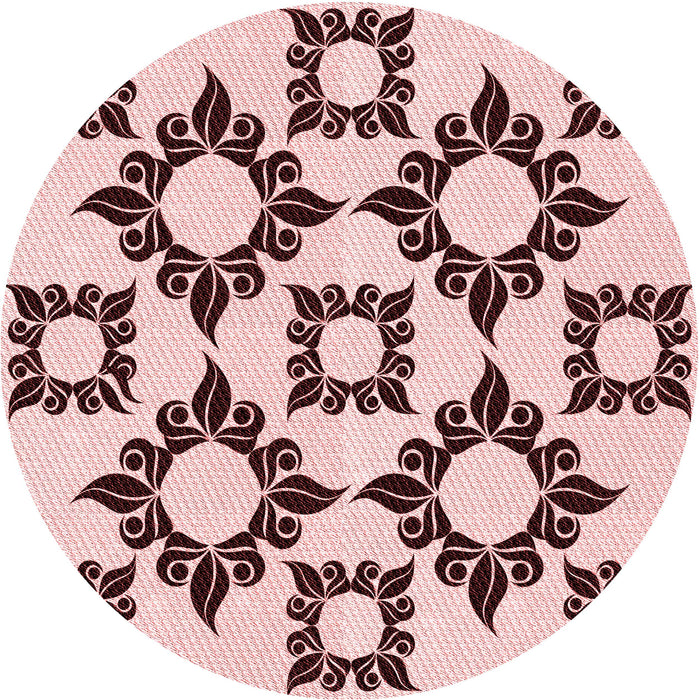 Square Patterned Light Rose Pink Rug, pat215rd