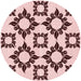 Square Patterned Light Rose Pink Rug, pat215rd