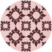 Square Machine Washable Transitional Light Rose Pink Rug in a Living Room, wshpat215rd