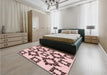 Round Machine Washable Transitional Light Rose Pink Rug in a Office, wshpat215rd