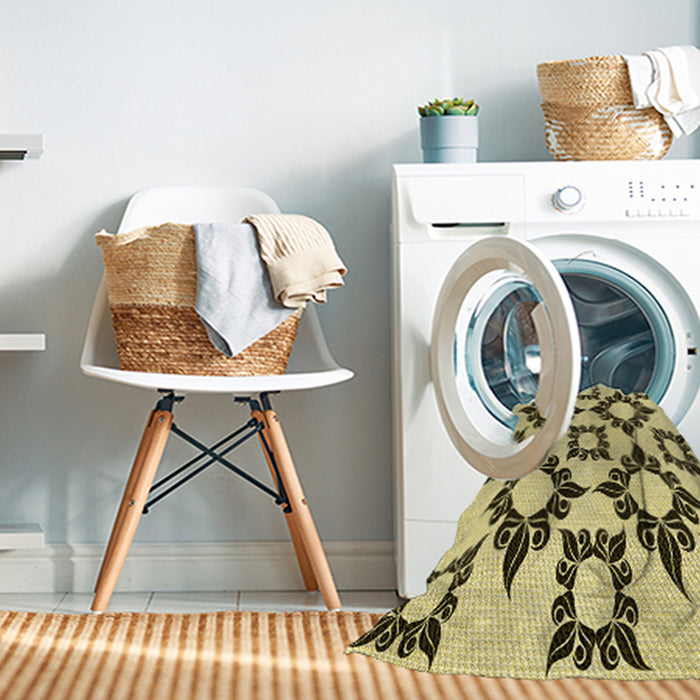 Machine Washable Transitional Red Brown Rug in a Washing Machine, wshpat215yw