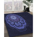 Machine Washable Transitional Deep Periwinkle Purple Rug in a Family Room, wshpat2150blu