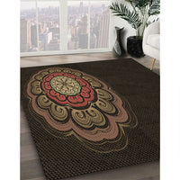 Patterned Red Brown Rug, pat2150brn