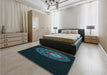 Patterned Black Rug in a Bedroom, pat2150lblu