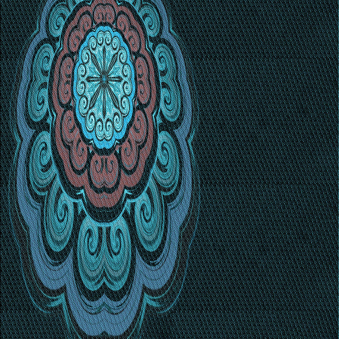 Patterned Black Rug, pat2150lblu