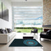 Square Patterned Black Rug in a Living Room, pat2150lblu