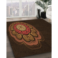 Patterned Saddle Brown Rug, pat2150org