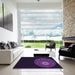 Square Patterned Deep Purple Rug in a Living Room, pat2150pur