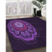 Machine Washable Transitional Deep Purple Rug in a Family Room, wshpat2150pur