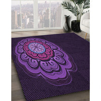 Patterned Deep Purple Rug, pat2150pur