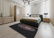 Machine Washable Transitional Carbon Gray Rug in a Bedroom, wshpat2150