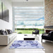 Square Patterned Blue Rug in a Living Room, pat2151blu