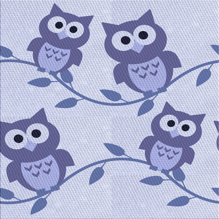 Round Patterned Blue Rug, pat2151blu