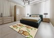 Patterned Golden Blonde Gold Rug in a Bedroom, pat2151brn