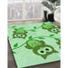 Machine Washable Transitional Green Rug in a Family Room, wshpat2151grn