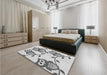 Patterned Gray Rug in a Bedroom, pat2151gry