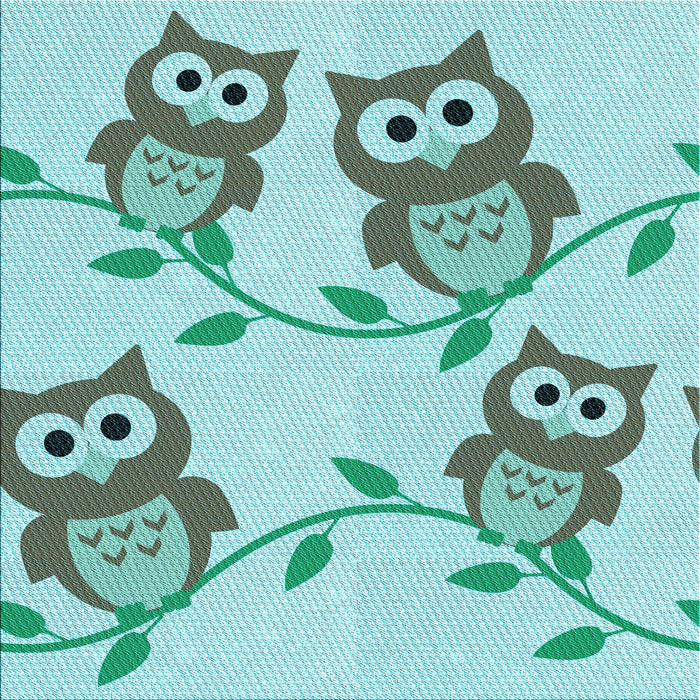 Round Patterned Blue Rug, pat2151lblu