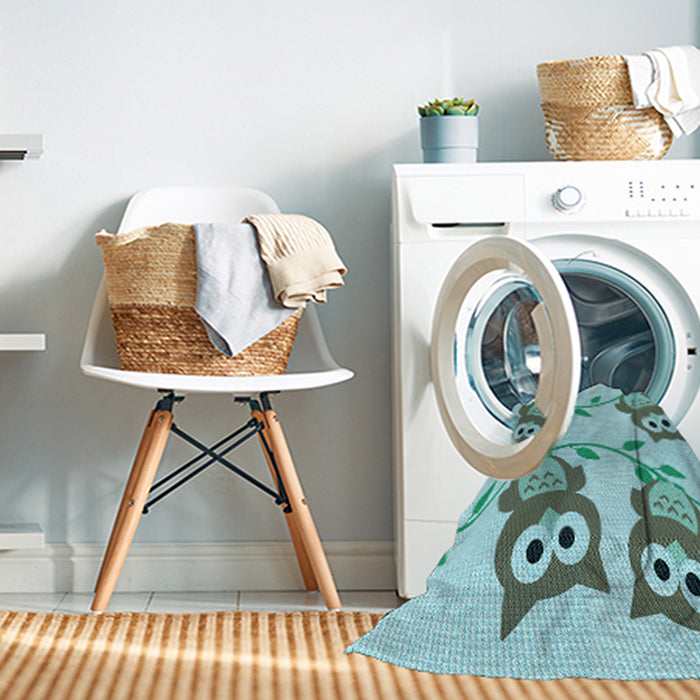 Machine Washable Transitional Blue Rug in a Washing Machine, wshpat2151lblu