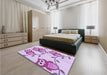 Patterned Medium Orchid Purple Rug in a Bedroom, pat2151pur