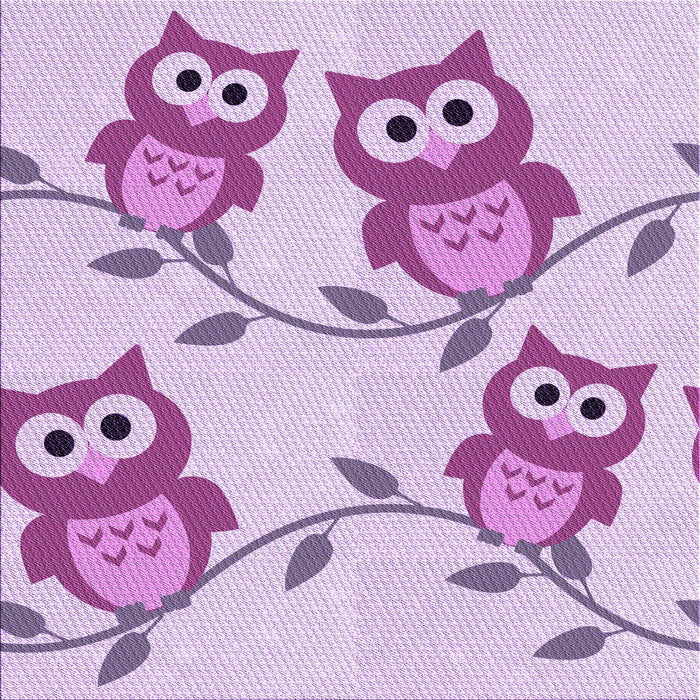 Round Patterned Medium Orchid Purple Rug, pat2151pur