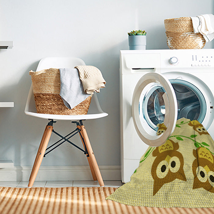 Machine Washable Transitional Dark Golden Brown Rug in a Washing Machine, wshpat2151yw