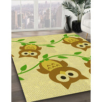 Patterned Dark Golden Brown Rug, pat2151yw