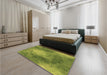 Patterned Pistachio Green Rug in a Bedroom, pat2152brn