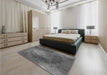 Patterned Gray Rug in a Bedroom, pat2152gry