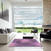 Square Patterned Orchid Purple Rug in a Living Room, pat2152pur