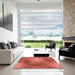 Square Patterned Red Rug in a Living Room, pat2152rd