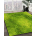 Machine Washable Transitional Dark Lime Green Rug in a Family Room, wshpat2152yw