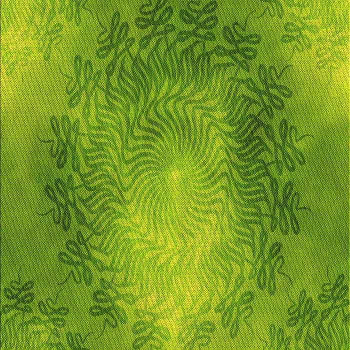 Patterned Dark Lime Green Rug, pat2152yw