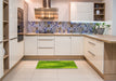 Patterned Dark Lime Green Rug in a Kitchen, pat2152yw