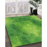 Patterned Green Novelty Rug, pat2152