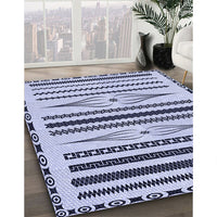 Patterned Blue Rug, pat2153blu