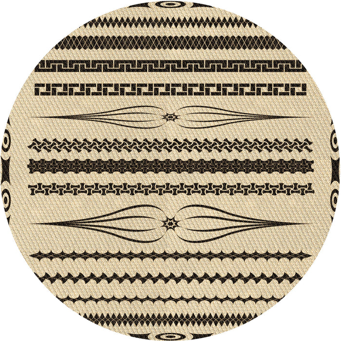 Square Patterned Khaki Gold Rug, pat2153brn