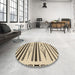 Round Patterned Khaki Gold Rug in a Office, pat2153brn