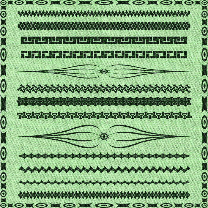 Round Patterned Light Green Rug, pat2153grn