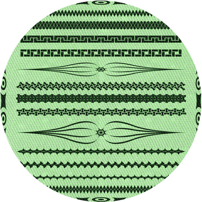 Square Patterned Light Green Rug, pat2153grn