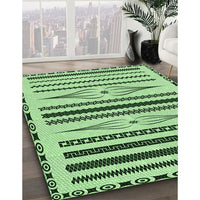 Patterned Light Green Rug, pat2153grn